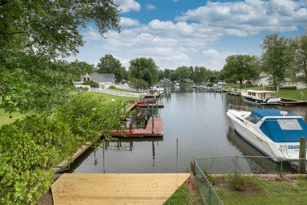 Waterfront view and neighboring docks