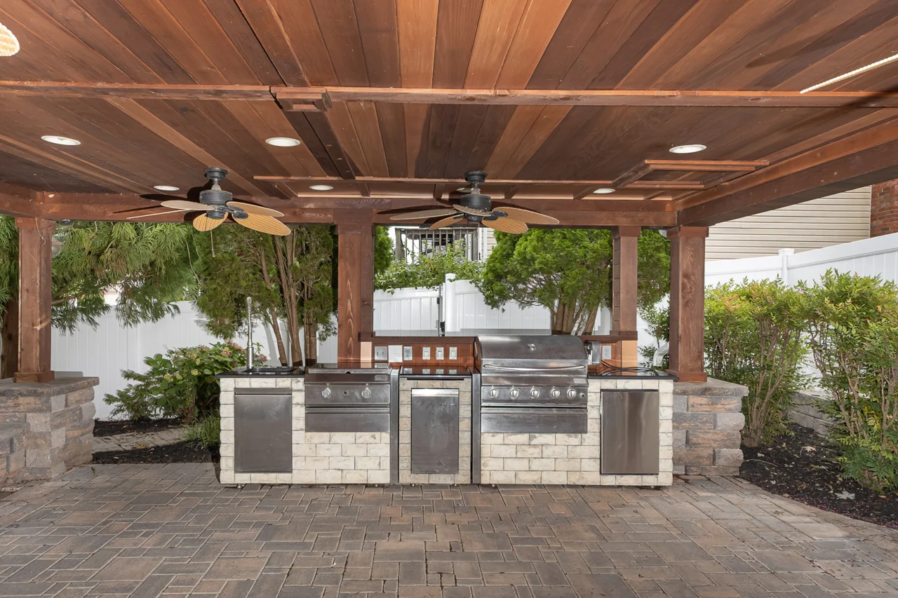 Covered outdoor kitchen