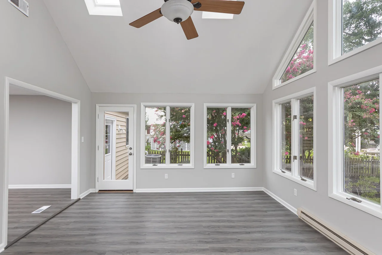 Sunroom and adjacent rooms