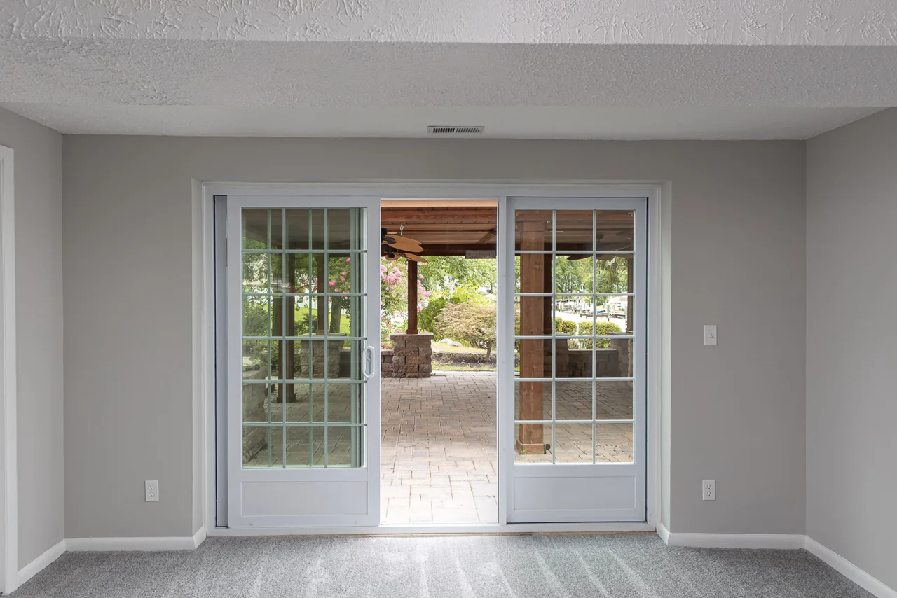 French doors to the covered patio