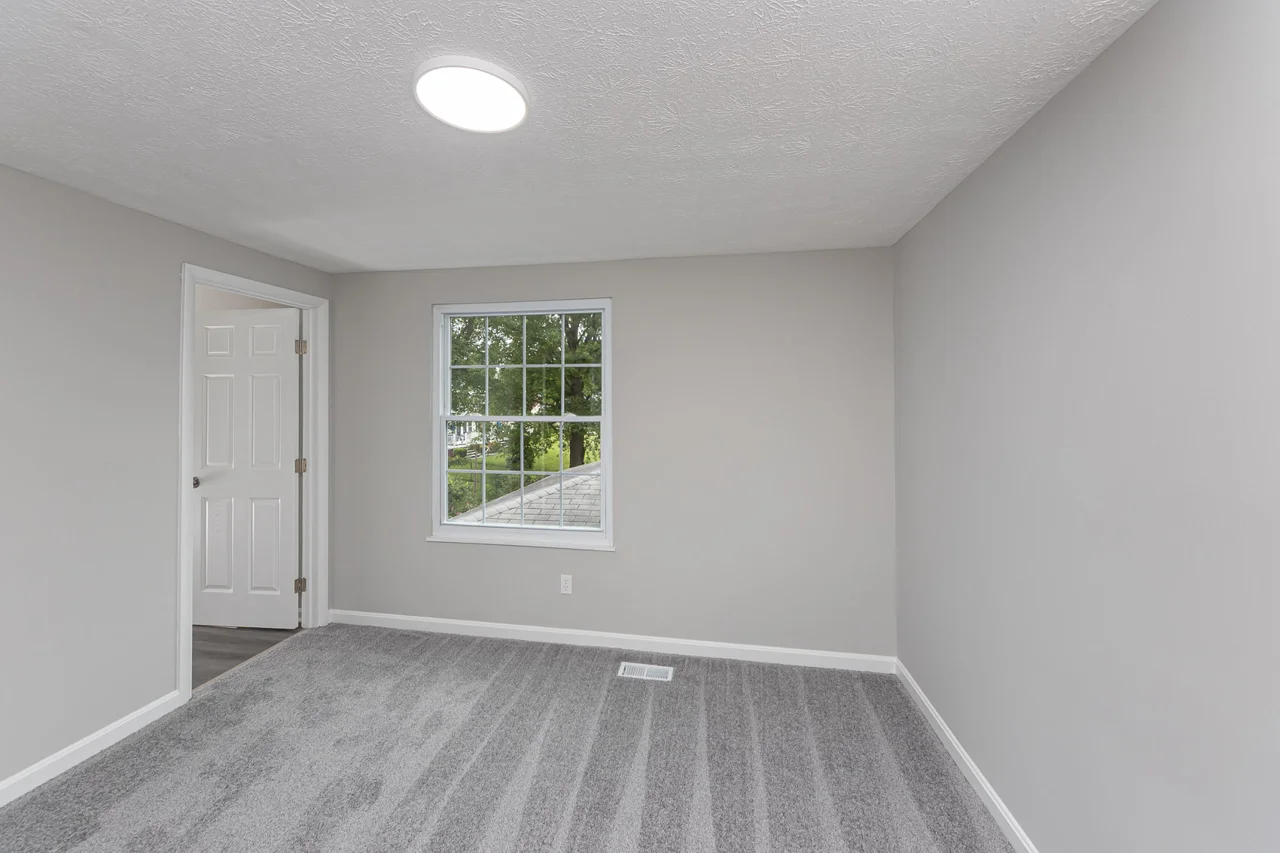 Carpeted bedroom and window