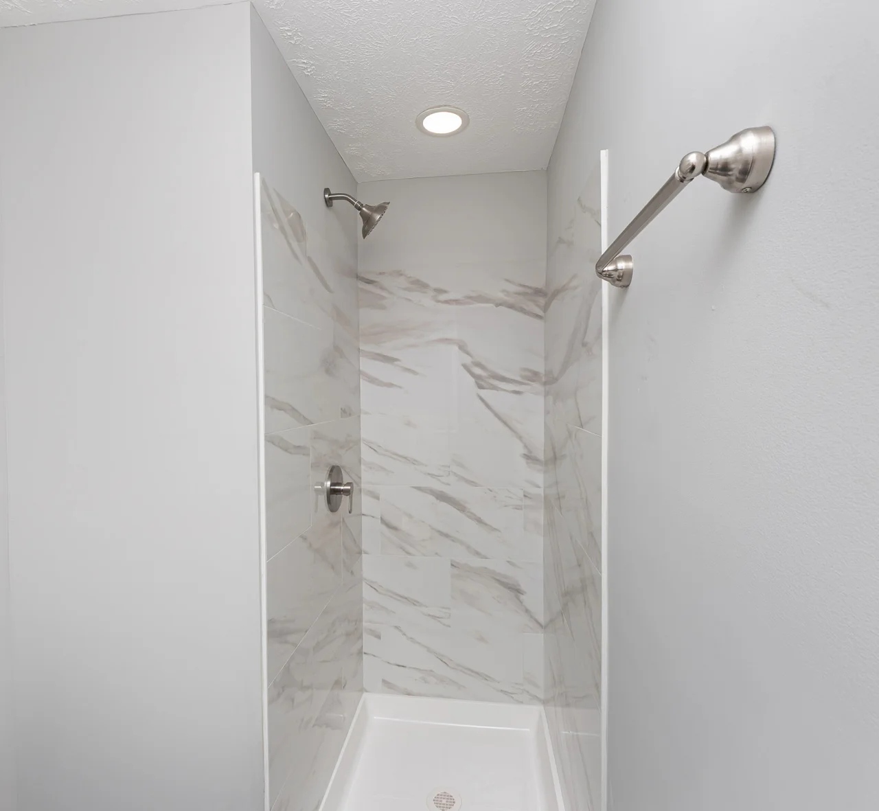 Tiled walk-in shower